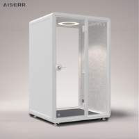 Cabine de bureau insonorisée professionnelle avec verre épaissi de 10 mm pour l'école, l'hôtel, le centre commercial, design moderne, cadre en alliage d'aluminium, modulaire