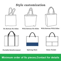Nouveau sac fourre-tout réutilisable en toile de coton biologique naturel avec logo imprimé numérique personnalisé, vente en gros, avec poignées en corde résistantes