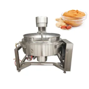 Large Electronic Tilting Sugar Jam Gas Boiling Machine With Mixer 500 L Steam Electric Jacketed Kettle Pan For Cooking