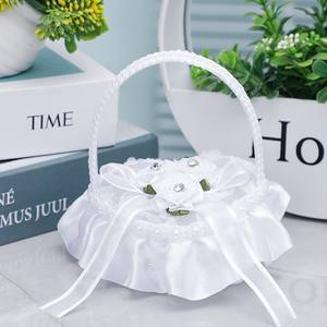 1PC Rateeya Modern Simple Mini Ring <b>Pillow</b> Box Creative Handheld Wedding Prop <b>Small</b> White Diamond Cloth Decoration Manufacturer - Product Image 2
