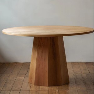 Solid <b>Wood</b> Round Dining <b>Table</b> Minimalist Nordic Style Japanese Wabi Sabi Design <b>Small</b> Apartment Use - Product Image 3
