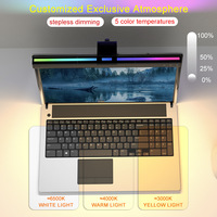Lampe de bureau LED en plastique à écran tactile, alimentée par USB, avec affichage ambiant RVB coloré, protection des yeux, pour montage sur écran d'ordinateur