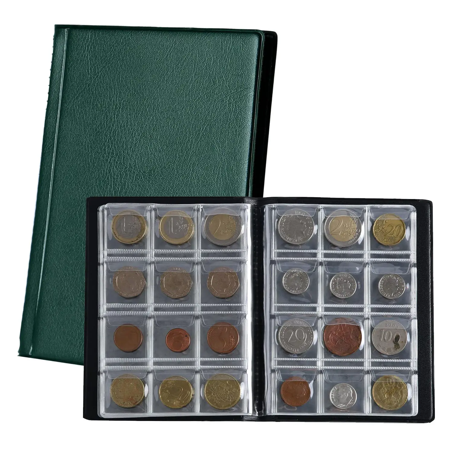 Coin Collection Album 120 Pockets - 3x3cm/1.2x1.2 inch Coin Holder Book Coin Storage Album Money Penny Pocket
