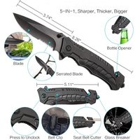 Couteau de survie pliable populaire, couteau tactique de chasse, kit de survie en plein air, coupe-circuit Navy Seal, brise-vitre, couteau de poche portable