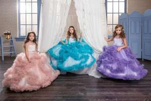 Magnifiques robes de bal en tulle de luxe à dos en V pour filles de 2 à 12 ans - Product Image 5