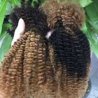 Venta al por mayor blanqueado Ombre 100% humano sin procesar Afro Kinky textura Rasta humano Afro Kinky Bulk cabello humano Cheveux Humains