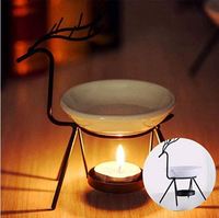 Brûleur d'huiles essentielles en céramique avec porte-bougie, diffuseur d'huiles essentielles d'aromathérapie, chauffe-huile, bougie chauffe-plat