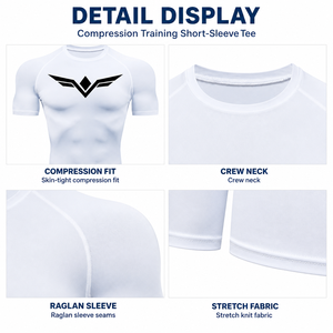 T-shirts de compression à séchage rapide personnalisés pour hommes, manches raglan, col rond, vente en gros, OEM, ODM, fournisseurs d'usine, t-shirts de sport - Product Image 2