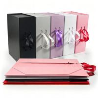 Boîte cadeau pliable à rabat magnétique, couleur unie, logo personnalisable pour l'emballage de bagages et de vêtements
