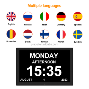 Horloge murale numérique 15 \ "à gradation automatique horloge analogique alarme jour Date mois année affichage démence <span class=keywords><strong>Alzheimer</strong></span> horloge de bureau avec facultés affaiblies - Product Image 2