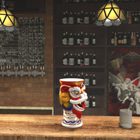 Mug Tiki en Céramique en Forme de Danse du Lion, Article de Bar de Haute Qualité pour les Connoisseurs de Cocktails et les Chercheurs de Cadeaux, Personnalisable