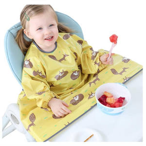 Bavoirs bébé à manches longues pour manger bavoir imperméable qui s'attache et couvre entièrement la chaise haute pour bébé et la chaise haute de table attrape-nourriture - Product Image 2