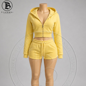 Nuovi Arrivi <span class=keywords><strong>Estivi</strong></span>: Completo Casual da Donna 2 Pezzi con Logo Personalizzato, Giacca Corta Senza Maniche con Zip e <span class=keywords><strong>Pantaloni</strong></span> Capri <span class=keywords><strong>Larghi</strong></span> - Product Image 2