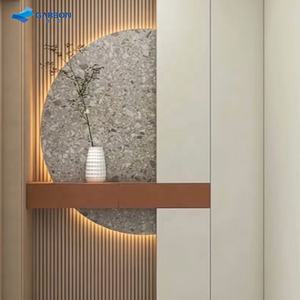 Panel de rejilla de bambú WPC resistente al agua de fácil instalación Panel de pared de PVC Panel de pared decorativo de madera - Product Image 2