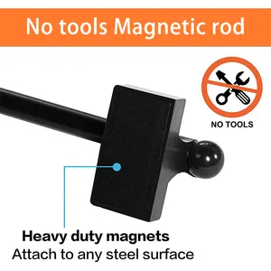 Tringles à rideaux magnétiques en vente chaude, portes métalliques, longueur réglable, <span class=keywords><strong>tringle</strong></span> à rideaux magnétique facile à installer <span class=keywords><strong>pour</strong></span> tous les espaces en acier, noir - Product Image 3