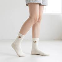 Chaussettes personnalisées avec logo brodé, OEM ODM, marque privée, chaussettes brodées avec des animaux de dessin animé, chaussettes décontractées en coton tricoté