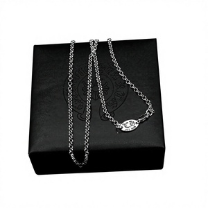 Collier ras du cou long en argent sterling S925 avec pendentif cercle en pierre naturelle et perle, fait main, décontracté, unisexe, pour pull - Product Image 3