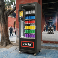 Máquina Expendedora Refrigerada sin Efectivo con Código QR y Tarjeta de Crédito, Dispensador de Bebidas y Snacks para Oficina, Escuela, Gimnasio