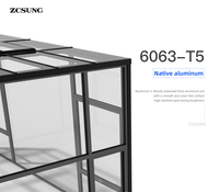 Plan de cadre en alliage d'aluminium pour solarium personnalisable ZCSUNG/forme de toit polygonale pour balcon extérieur ou grand