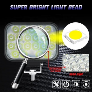 Barre lumineuse LED pour voiture XOVY, 3 pouces, 63 W, lumière de travail carrée, 12 V, 24 V, éclairage automobile, phare antibrouillard, projecteur LED pour tracteur, étanche pour camion - Product Image 3