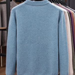 पुरुषों का गोल गर्दन कश्मीरी ऊन स्वेटर शरद ऋतु सर्दियों के मोटे ठोस रंग स्वेटर मध्य आयु वर्ग के व्यापार आकस्मिक ऊन स्वेटर - Product Image 6
