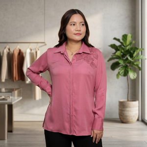 Camisa Versátil de Mezcla de Algodón para Mujer, con Mangas Largas, Estilo Casual Elegante para el Día a Día, Compre Directamente del Proveedor - Product Image 4