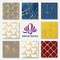 Tissu de rideau en velours hollandais imprimé feuille d'or de luxe, tissu en velours épais et doux pour la décoration des fenêtres de villa et de maison, textile d'ameublement