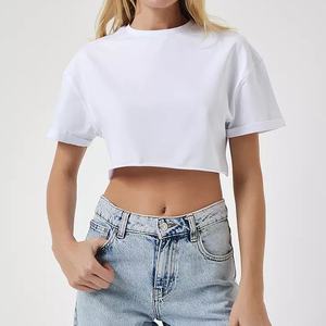 High Quality Women Casual <b>Crop</b> <b>Tops</b> Made in Best Material Lightweight Unique Style Women Cropped T Shirts in Reasonable Price - Product Image 1