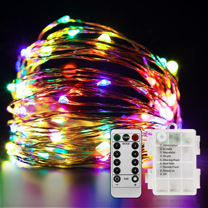 Guirnalda de Luces LED de Alambre de Cobre de 200 LED con Control Remoto, 8 Modos, Funciona con Pilas, para Decoración Navideña - Product Image 3