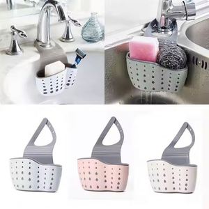 Modern Home Storage Drain Basket Bag Hanging Adjustable Strap Faucet <b>Kitchen</b> Sink <b>Sponge</b> Silicone Plastic Soap <b>Holder</b> - Product Image 1