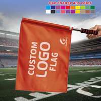 Drapeaux de communication pour arbitres de football portatifs personnalisés, en tissu épais, avec mât en acier inoxydable, signalisation OEM
