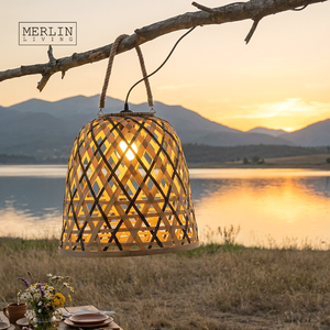Lámpara de Bambú Tejida con Diseño Hueco <span class=keywords><strong>Merlin</strong></span> Living, Estilo Wabi Sabi y Pastoral, Venta al por Mayor de Fábrica Chaozhou, OEM/ODM - Product Image 5
