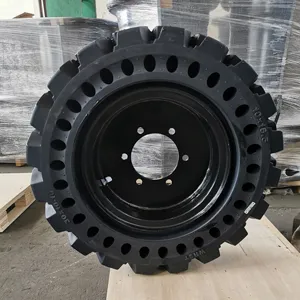 Manufacturer wholesale solid tire backhoe skid steer loader tyre rim 10 16.5 with 6 holes S450 replacement 265/70D16.5NHS