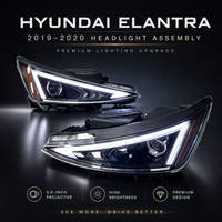Ensemble de phares LED à changement de couleur WRGB haute luminosité pour Hyundai Elantra 2019, rétrofit complet, projecteur DRL modifié