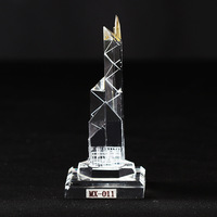 Modelo de Edificio 3D en Cristal de Alta Calidad, Disponible para OEM/ODM, con Tamaño y Logotipo Personalizados, para Regalo Empresarial o Souvenir