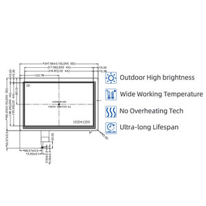 หน้าจอความสว่างสูงขนาด1920x1200 10.1นิ้ว1000นิตจอแสดงผล LCD LVDS TFT พร้อมระบบสัมผัสแบบ capacitive - Product Image 1