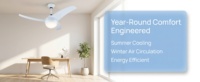 Ventilateur de plafond intelligent et moderne de 52 pouces avec télécommande, économe en énergie, grand ventilateur de plafond pour la maison et l'hôtel