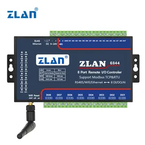 8 canais WI-FI RTU modbus TCP IO controle remoto