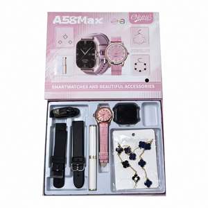 Set di Orologi Smart A58 Max con Bracciale Quadrifoglio, Tubo Bianco, Rossetto e Gioielli da Donna, Orologi al Quarzo in Lega alla Moda - Product Image 5