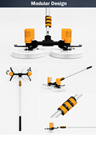Machine de nettoyage professionnelle pour panneaux solaires TS-2, brosse rotative à double tête, perche réglable de 3,5m à 7,5m, outil de lavage électrique pour panneaux photovoltaïques