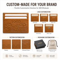 Portefeuille fin de style culturel pour cadeaux d'entreprise avec service de logo personnalisé et disposition multi-emplacements pour cartes