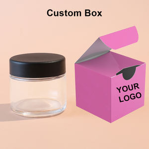 Pot en verre transparent rond de 2 oz avec impression de logo personnalisée et couvercle en plastique résistant aux enfants - Product Image 2