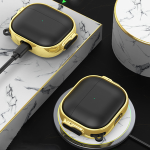 Funda de protección completa para auriculares <span class=keywords><strong>Airpods</strong></span> 1, 2, 3 <span class=keywords><strong>pro</strong></span>, 2, con mosquetón, TPU, galvanizado, apertura automática, <span class=keywords><strong>2022</strong></span> - Product Image 2