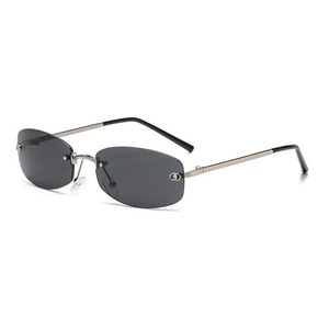 Lunettes de soleil œil de chat sans monture pour femmes, protection UV400, style urbain - Product Image 4