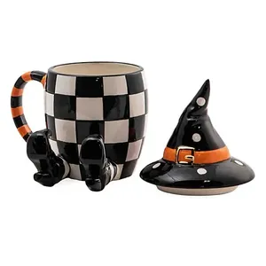 Керамическая чашка для Хэллоуина, персонализированная керамическая чашка для кофе, студенческий офис, керамическая чашка для кофе, 2024 в моде
