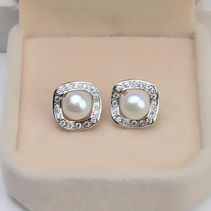 Colgante de Plata S925 con Diseño Minimalista de Flor Baotou, para Mujer, con Perla de 8-14 mm, Accesorios para Joyería DIY, Bandeja Vacía para Pendientes de Perla 1515 - Product Image 1