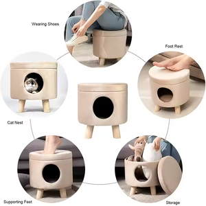 <span class=keywords><strong>Nido</strong></span> de gato de terciopelo de diseño moderno y Banco cambiador de hogar otomana convertible portátil para gatos y propietarios fábrica al por mayor para hoteles - Product Image 5