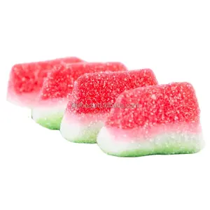 Wassermelonen-geschmack-Süßigkeiten Zuckerfabrik Großhandel kundenspezifische Pop-Gummi-Süßigkeiten in Massenbeutel