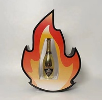 Logo personnalisé acrylique flamme illuminée vip bouteille service led signe lumineux led bouteille présentateur