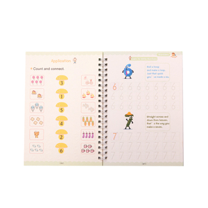 Quaderno Magico Riutilizzabile per Bambini, <span class=keywords><strong>Libro</strong></span> di Esercizi per Tracciare Alfabeto e Numeri, <span class=keywords><strong>Libro</strong></span> di Apprendimento Prescolare a Spirale 2581 - Product Image 3
